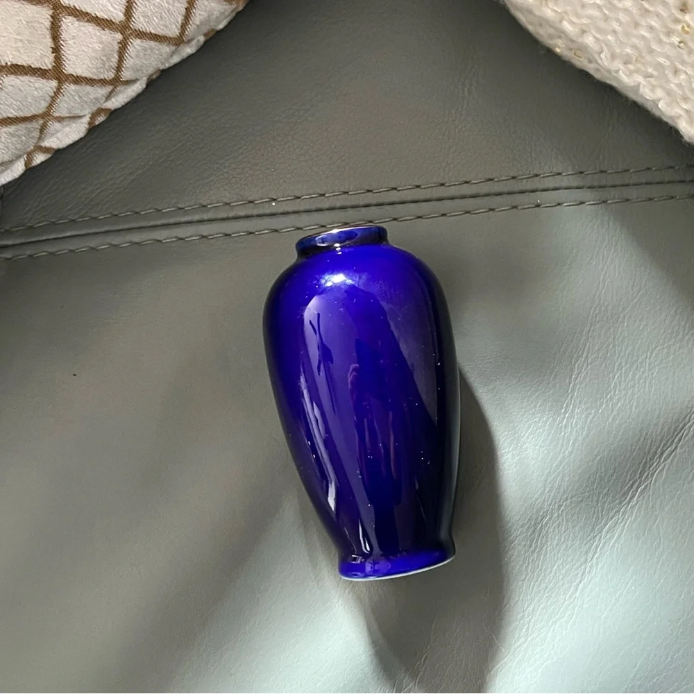 Vintage ASIAN CHINOISERIE MCM Style Botanical FINE Floral BUD VASE Made in Japan - Picture 9 of 9